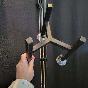 Black Iron Adjustable Plant Stand with Suction Cups